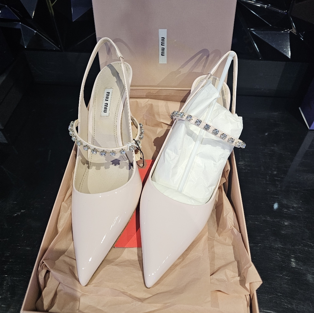 Miu Miu Pink Studded Shoes